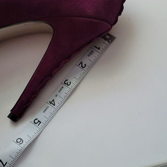 STEVE MADDEN Purple Silver Suade Peep Toe Heels - Picture 16 of 16